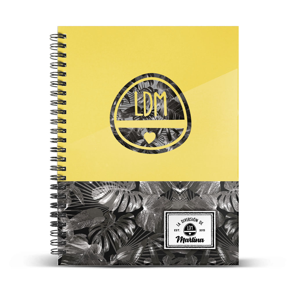 A5 Notebook Grid Paper Martina D'Antiochia Yellow