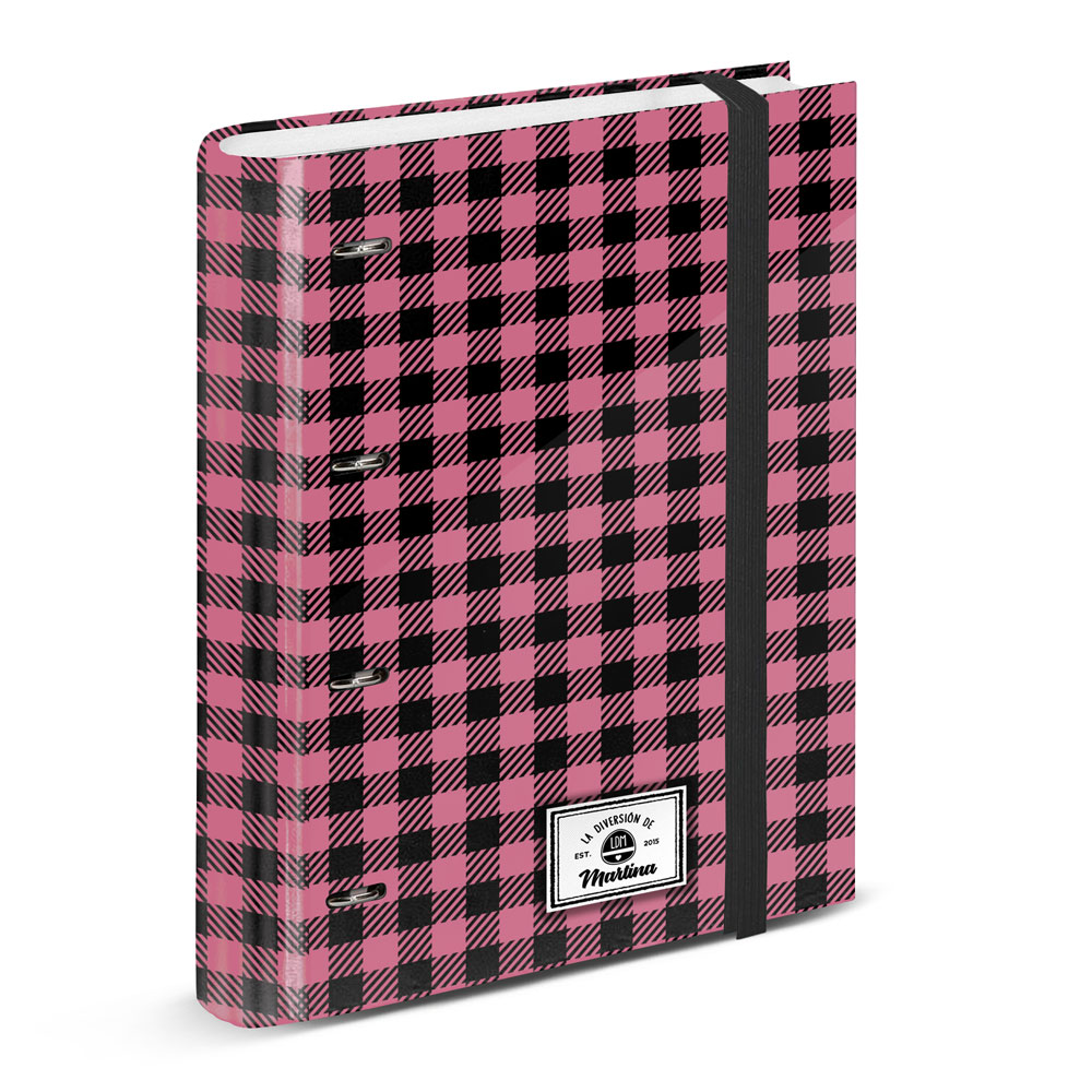 4 Rings Binder Grid Paper Martina D'Antiochia Pink