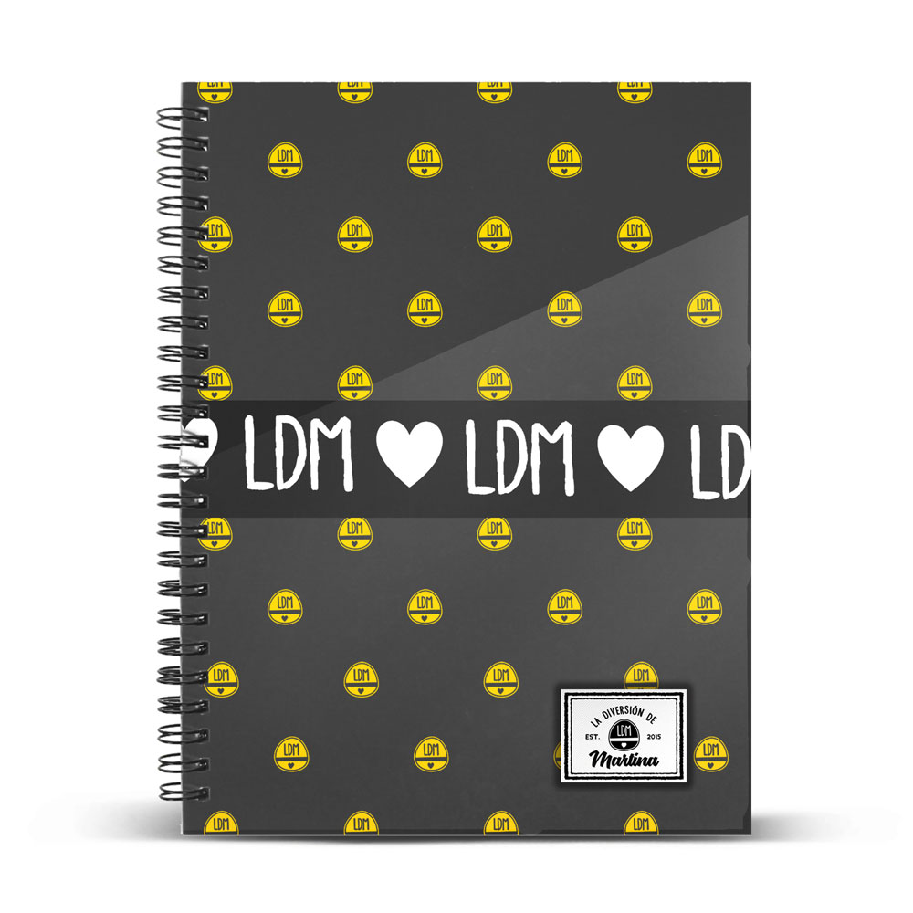 A4 Notebook Grid Paper Martina D'Antiochia Grey