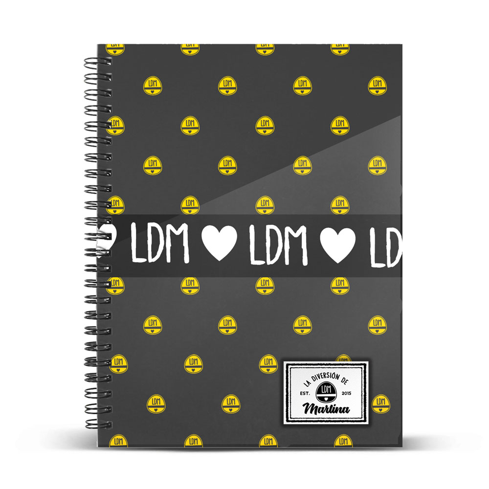 A5 Notebook Grid Paper Martina D'Antiochia Grey