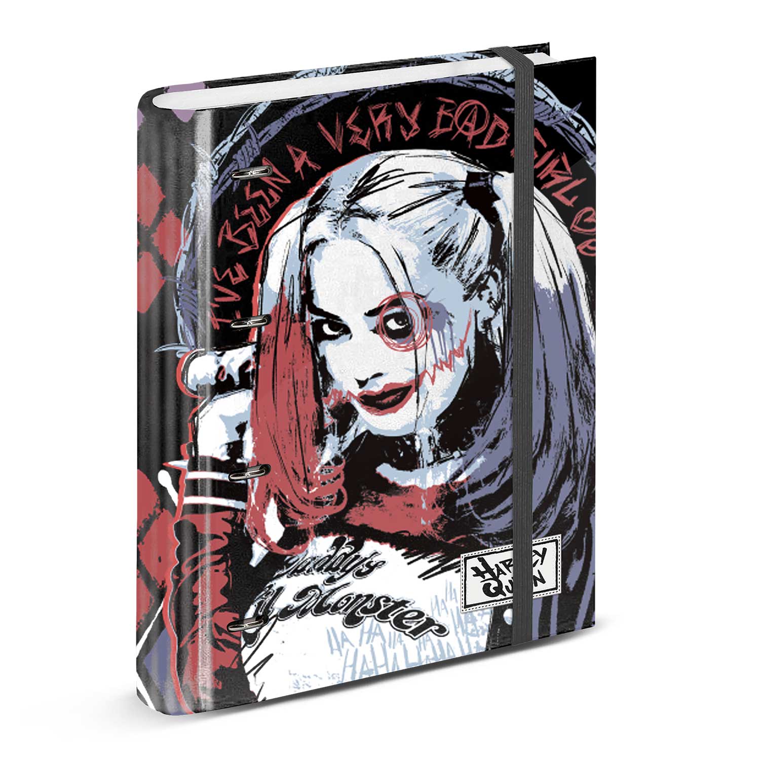 4 Rings Binder Striped Paper Harley Quinn Crazy