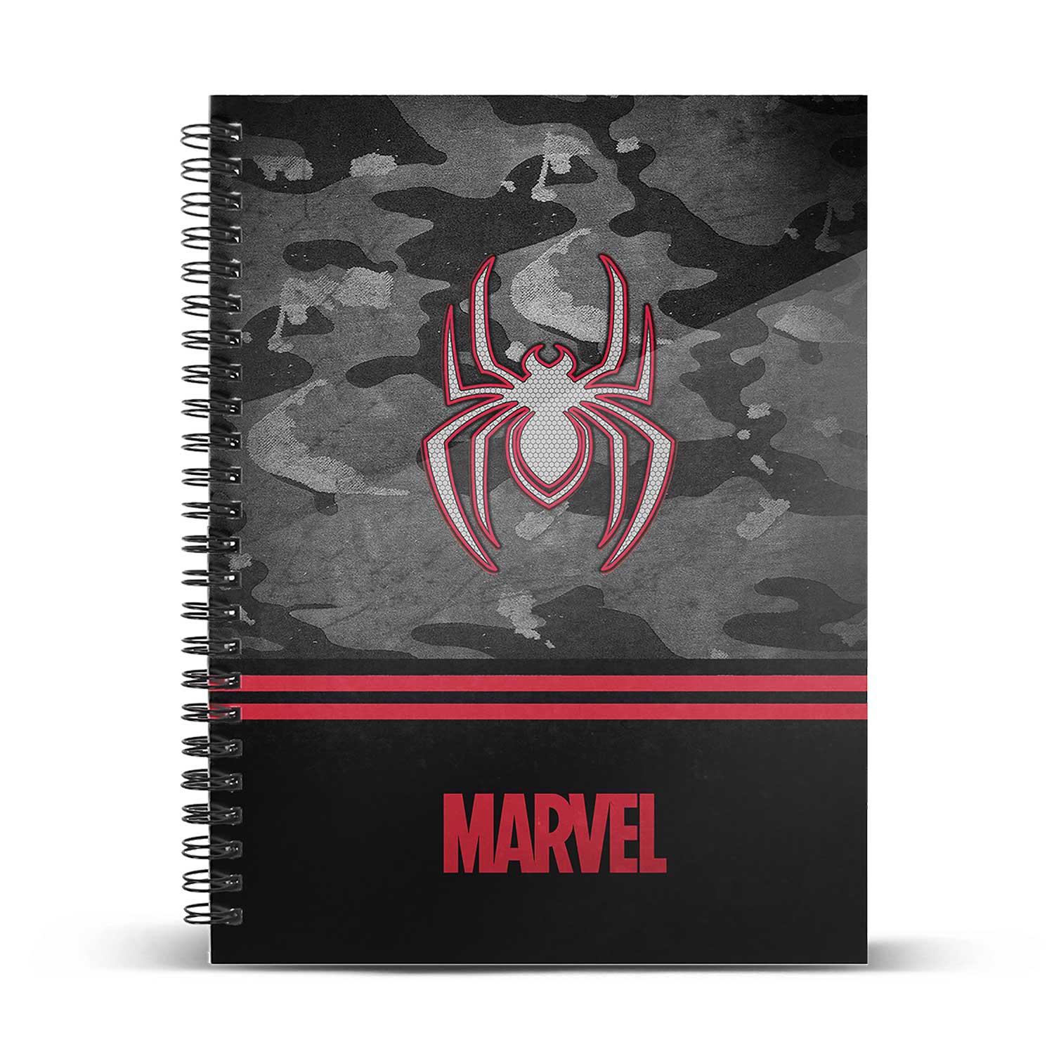 A5 Notebook Striped Paper Spiderman Dark