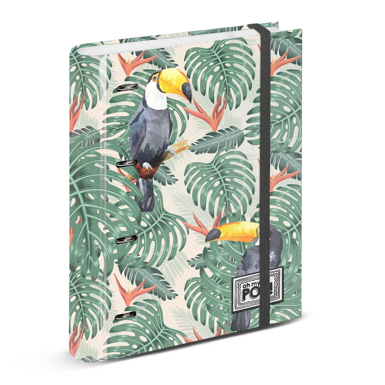 4 Rings Binder Striped Paper Oh My Pop! Toucan