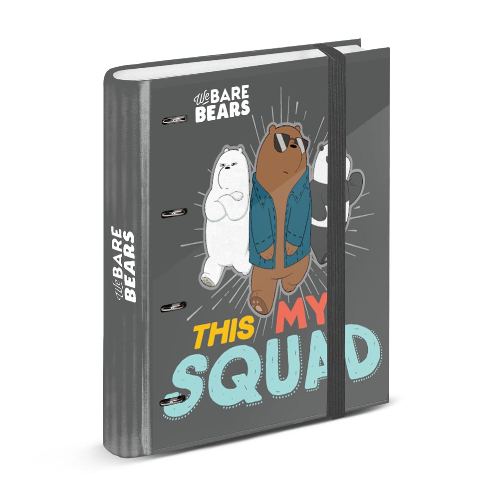 4 Rings Binder Grid Paper We Bare Bears Squad