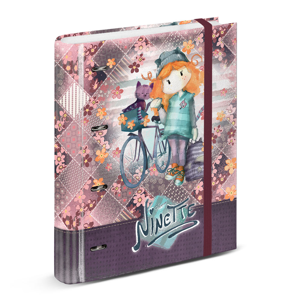 Raccoglitore 4 Anelli Strisce Forever Ninette Bicycle