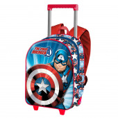 Small 3D Backpack with Wheels Captain America First