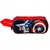 3D Double Pencil Case Captain America Guard